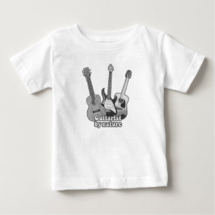 Gitarrist av naturen. vintage svart & vit gitarr t shirt