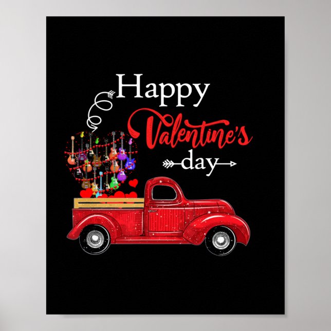 Gitarrist Glad Alla Hjärtans Dag Gitarrist Födelse Poster (Framsidan)