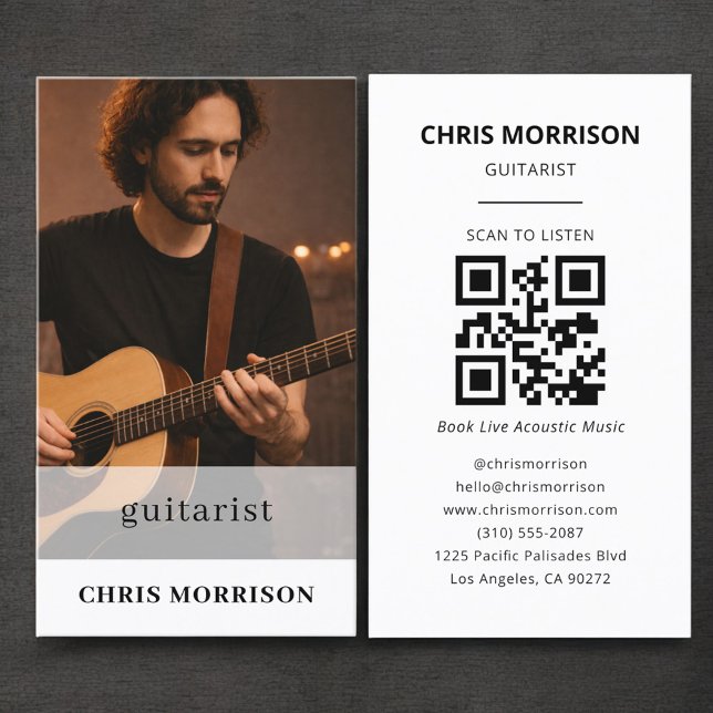 Gitarrist QR-kod Foto Visitkort (Skapare uppladdad)