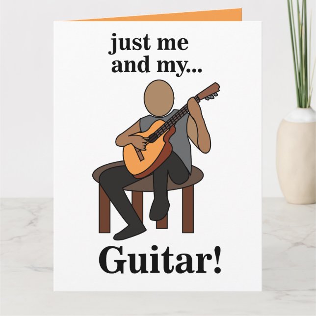 Gitarrist Spelar Gitarr Födelsedag Kort (Framsida)