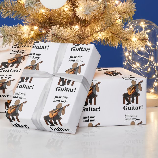 Gitarrist spelar gitarr födelsedag presentpapper (Helgdagar)