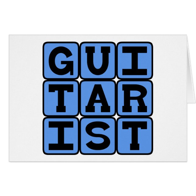Gitarrist, Strängmusiker Hälsningskort (Framsidan Horizontal)
