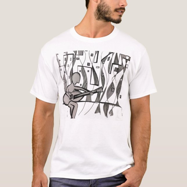 Gitarristskjorta T-shirt (Framsida)