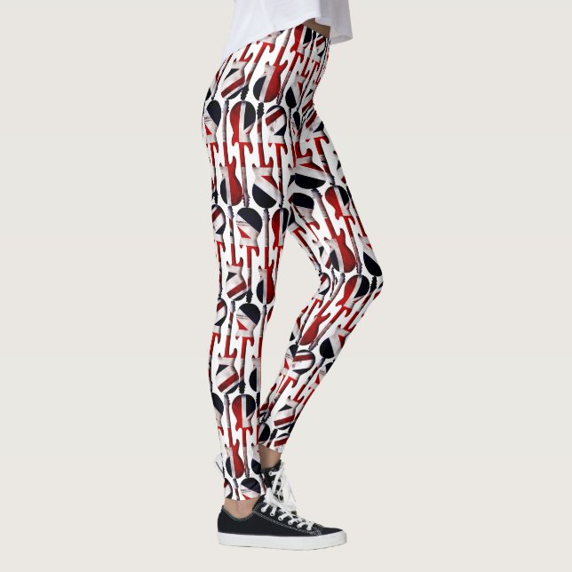 Gitarrkonst - Union Jack Brittiska England Storbri Leggings (Höger)