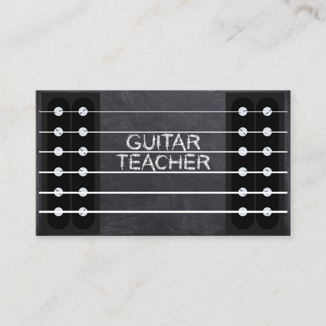 Gitarrlärare Lektioner Musiklärare Cool Krita Visitkort (Framsida)