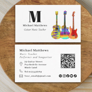 Gitarrlärare Musikbransch QR-kod Sociala medier Visitkort