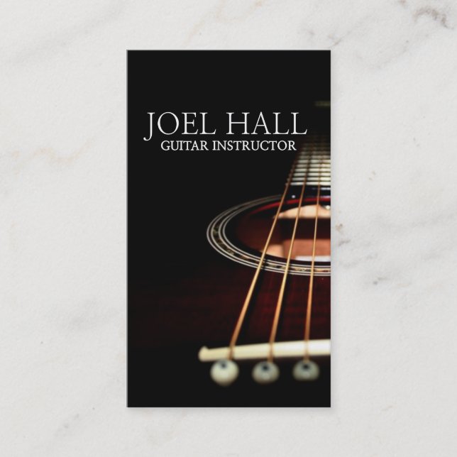 Gitarrlärare Musiklektioner Affärskort Visitkort (Framsida)