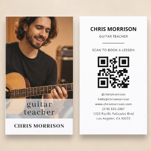 Gitarrlärare QR-kod Foto Visitkort