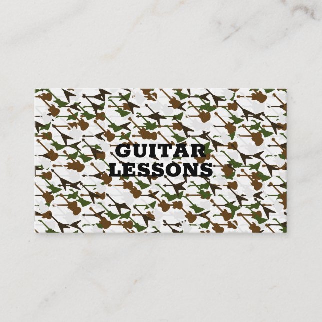Gitarrlektioner Musiklärare Gitarrist Instruktör Visitkort (Framsida)