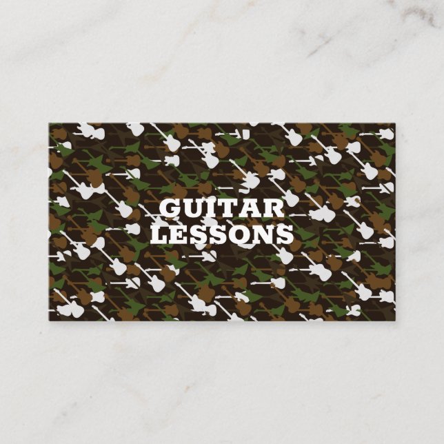 Gitarrlektioner Musiklärare Instruktör Gitarrist Visitkort (Framsida)