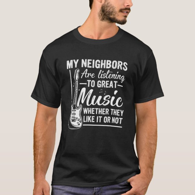 Gitarrmusik mina grannar lyssnar på Bra M T Shirt (Framsida)