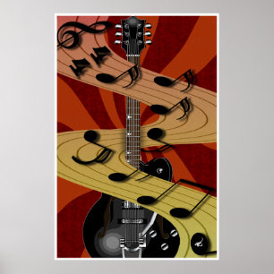 Gitarrmusikaffisch Poster