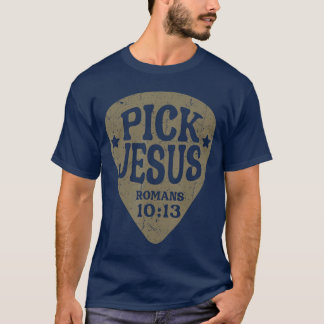 Gitarrplektrum Jesus Kristna musik Gitarrist Pasto T Shirt