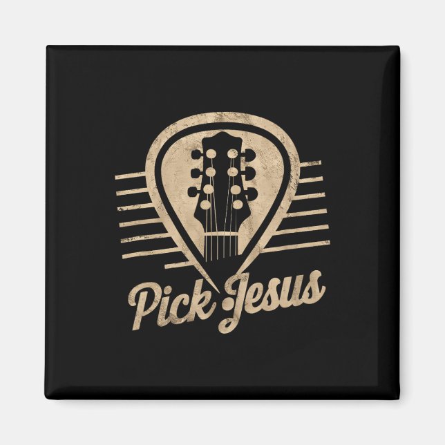 Gitarrplektrum Jesus Musik Pastor Glad Påsk Dag Gu Magnet (Framsidan)