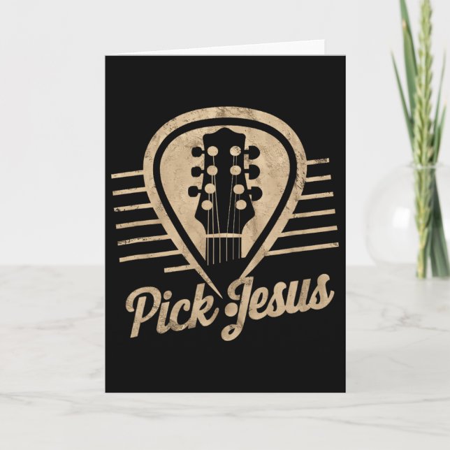 Gitarrplektrum Jesus Musik Pastor Glad Påskdag Gu Kort (Framsida)