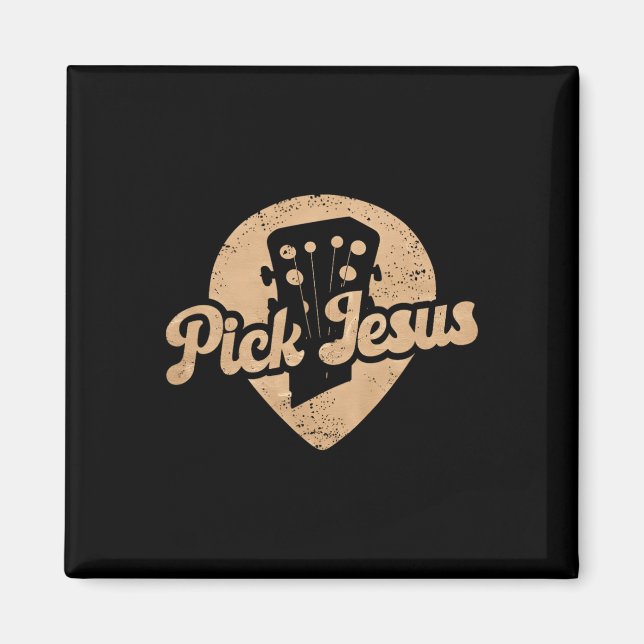 Gitarrplektrum Jesus Musik Pastor Glad Påskdag Gu Magnet (Framsidan)