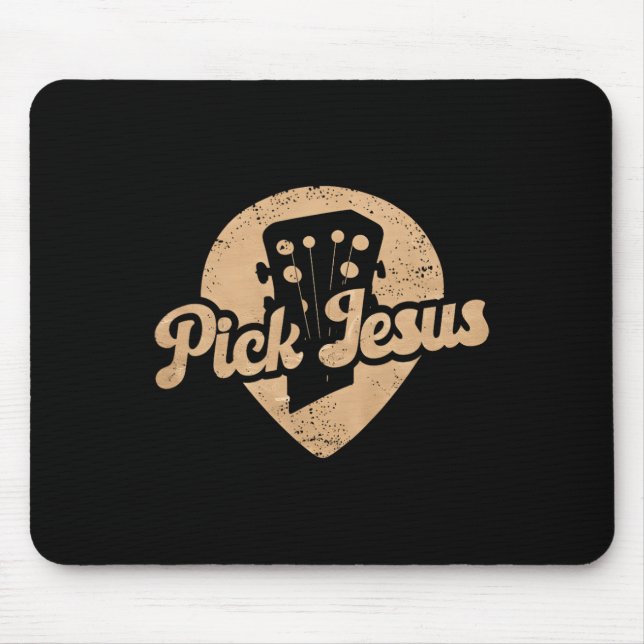 Gitarrplektrum Jesus Musik Pastor Glad Påskdag Gu Musmatta (Framsidan)