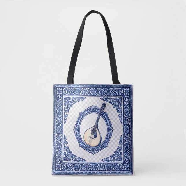 Gitarrrem med Azulejo-mönster och initial Tygkasse (Framsida)