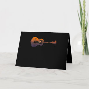 Gitarrsjön Skugga Kärlek Gitarrpresent Musikälskar Kort