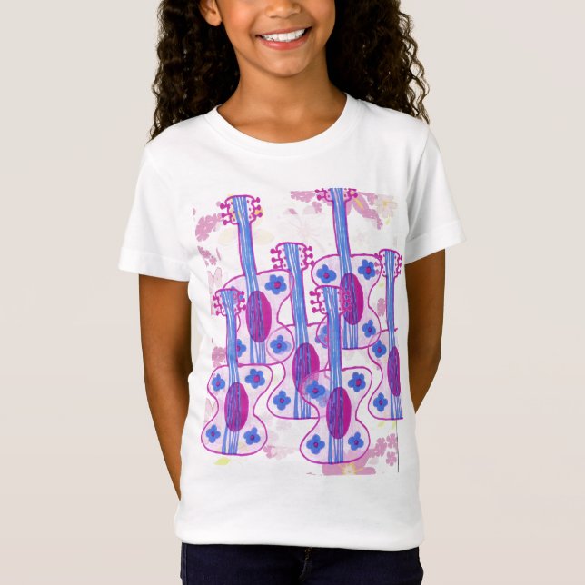 gitarrskjorta för flickor t shirt (Framsida)