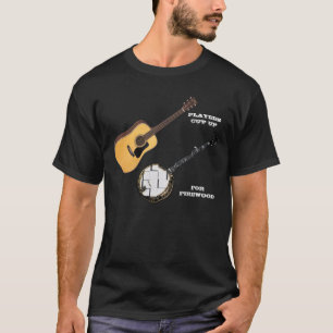 GITARRSPELARE KLIPPTE UPP BANJOS FÖR VEDTRÄ TRÖJA