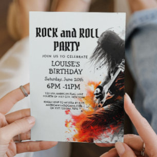 Gitarrspelare och Rock And Roll Festinbjudan Inbjudningar