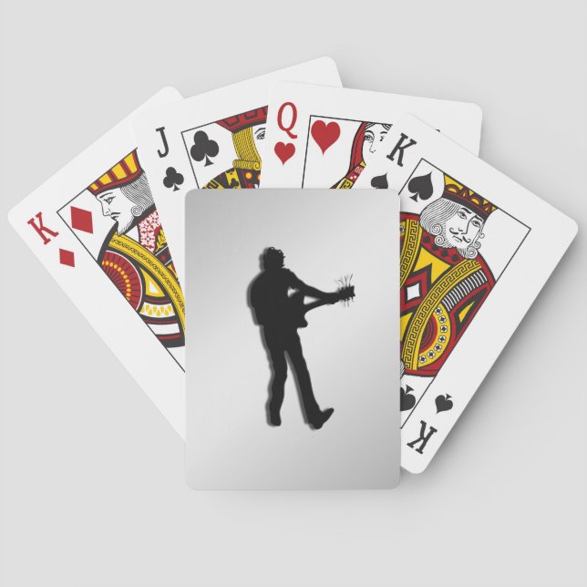 Gitarrspelare Silver Casinokort (Baksidan)