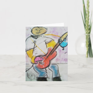 Gitarrspelarepastellet noterar kortet av Brad Kort