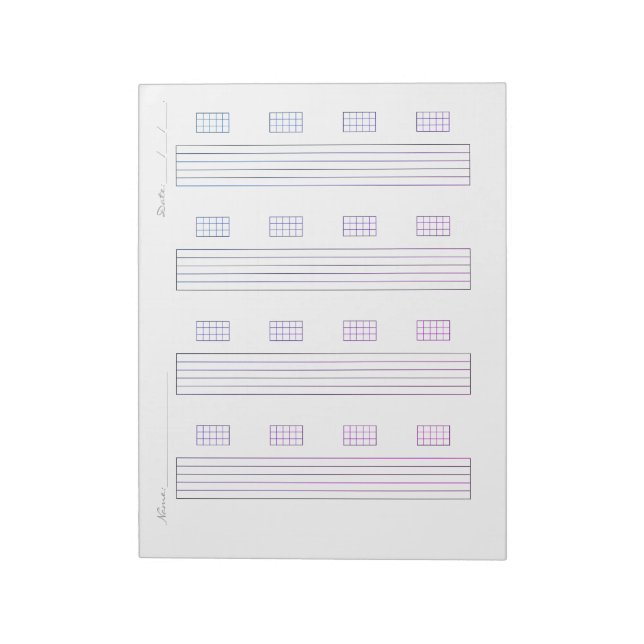 Gitarrtabellpapper – Uskrivbart Tablaturmall Anteckningsblock (Roterad)