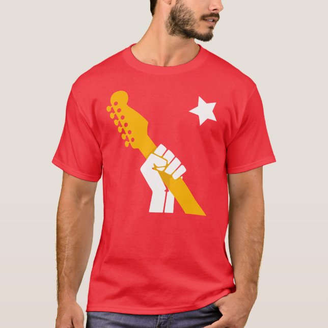 Gitarrteorirevolution röd T #0003 Tee (Framsida)