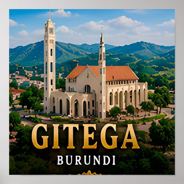 Gitega Gröna kullar och burundisk arv Poster (Framsidan)
