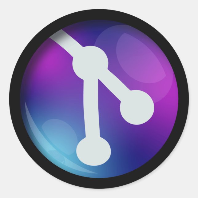 GitLens Sticker Runt Klistermärke (Framsida)