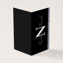 Gitter Contrast Monogram Nagel/Beauty Loyalty Visitkort