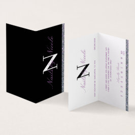 Gitter Contrast Monogram Nagel/Beauty Loyalty Visitkort