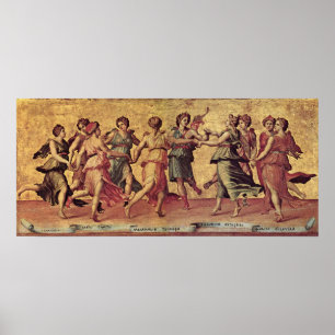 Giulio Romano - dans av Apollo med musorna Poster