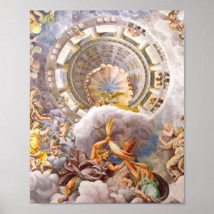Giulio Romanos syn på Olympus Hem Fresco Poster