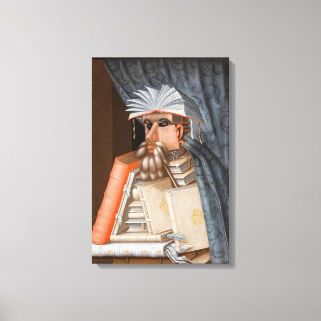 Giuseppe Arcimboldo - Bibliotekarien Canvastryck (Framsida)
