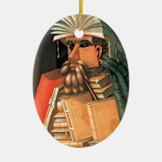 Giuseppe Arcimboldo -- bibliotekarien Julgransprydnad Keramik