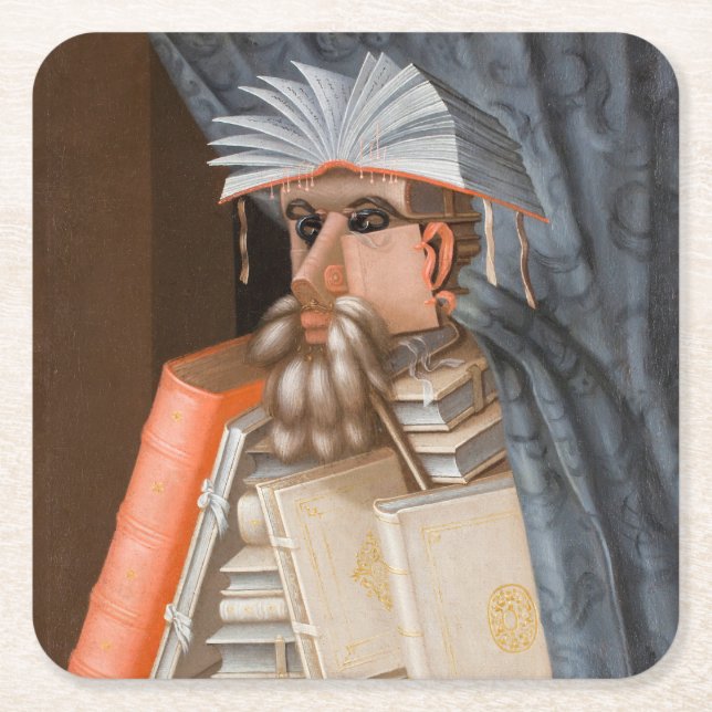 Giuseppe Arcimboldo - bibliotekarien Underlägg Papper Kvadrat (Framsidan)