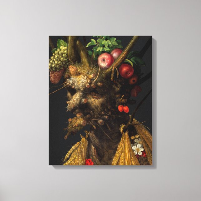Giuseppe Arcimboldo - fyra säsong i ett huvud Canvastryck (Framsida)