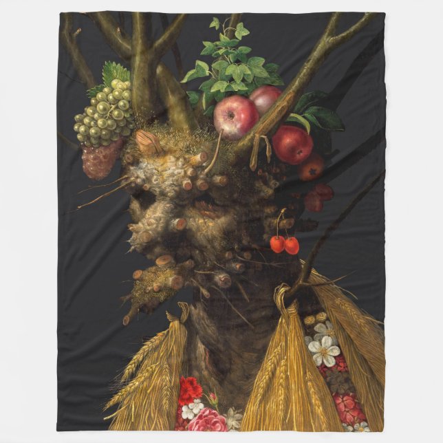 Giuseppe Arcimboldo - fyra säsong i ett huvud Fleecefilt (Framsidan)