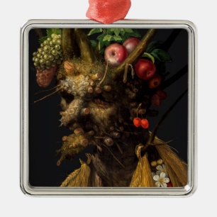 Giuseppe Arcimboldo - fyra säsong i ett huvud Julgransprydnad Metall