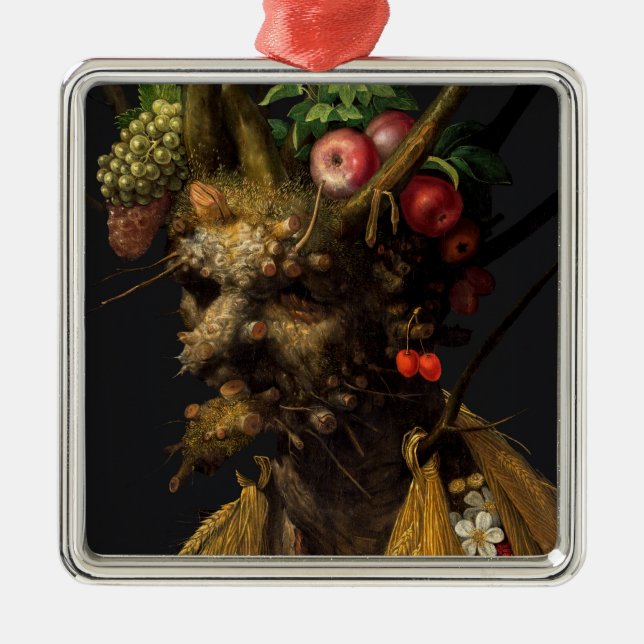 Giuseppe Arcimboldo - fyra säsong i ett huvud Julgransprydnad Metall (Framsidan)