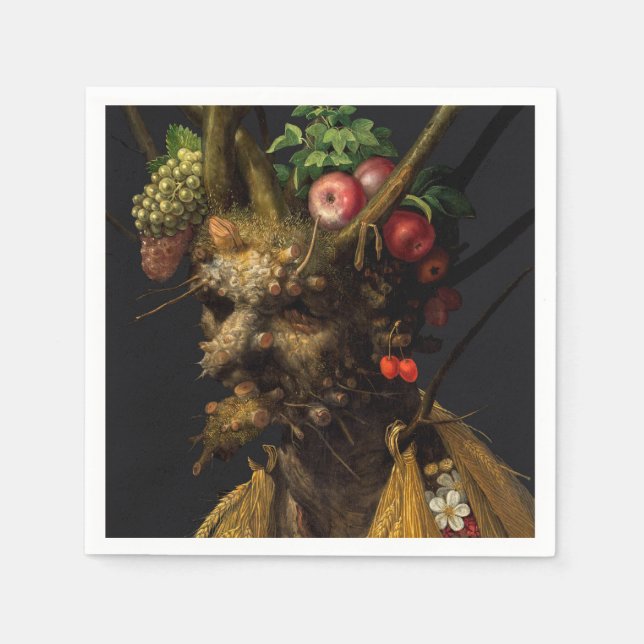 Giuseppe Arcimboldo - fyra säsong i ett huvud Pappersservett (Framsidan)