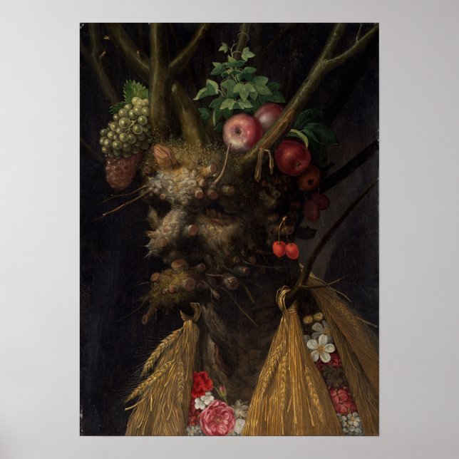 Giuseppe Arcimboldo Fyra säsong i ett huvud Poster (Framsidan)