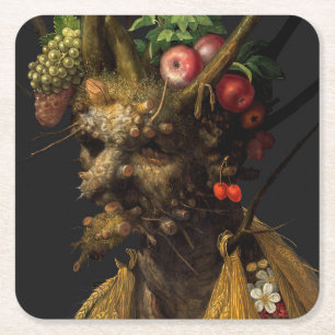 Giuseppe Arcimboldo - fyra säsong i ett huvud Underlägg Papper Kvadrat
