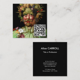 Giuseppe Arcimboldo - Vertumnus - QR-kod Fyrkantigt Visitkort