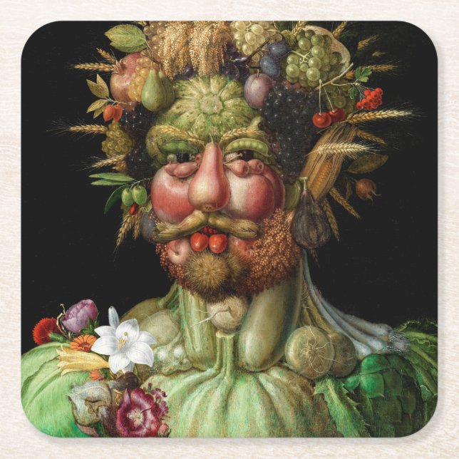 Giuseppe Arcimboldo - Vertumnus Underlägg Papper Kvadrat (Framsidan)