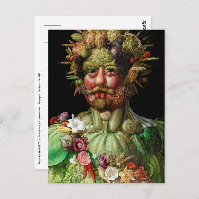Giuseppe Arcimboldo - Vertumnus Vykort (Fram/baksida)