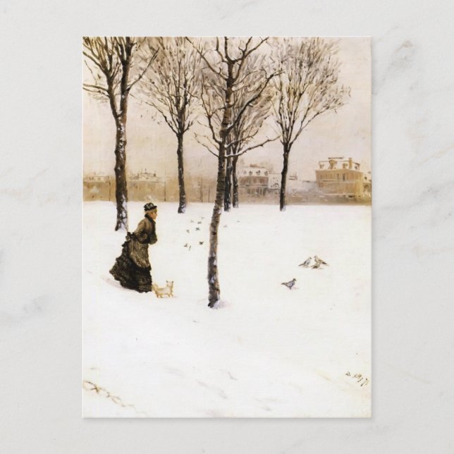 Giuseppe de Nittis- A Winters liggande Vykort (Framsida)